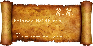 Meitner Melánia névjegykártya